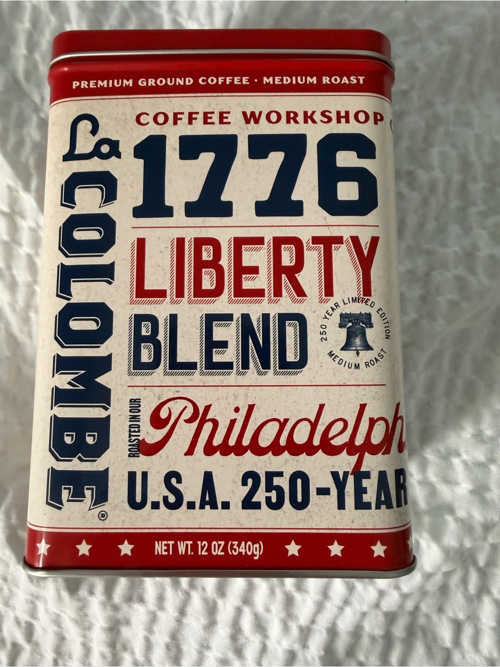 La Colombe 1776 Liberty Blend Coffee Tin - Red, White, Blue